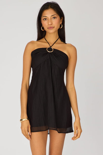 Black Halter Mini Dress
