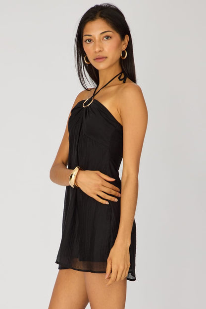 Black Halter Mini Dress