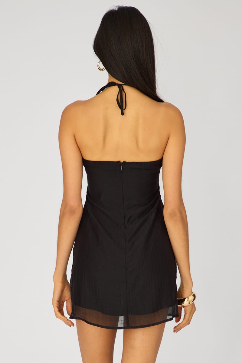 Black Halter Mini Dress
