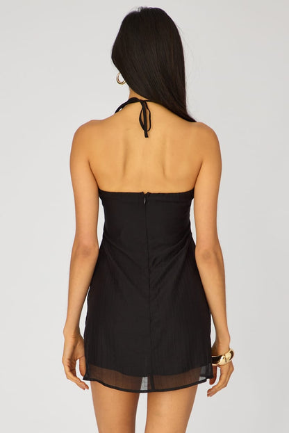 Black Halter Mini Dress