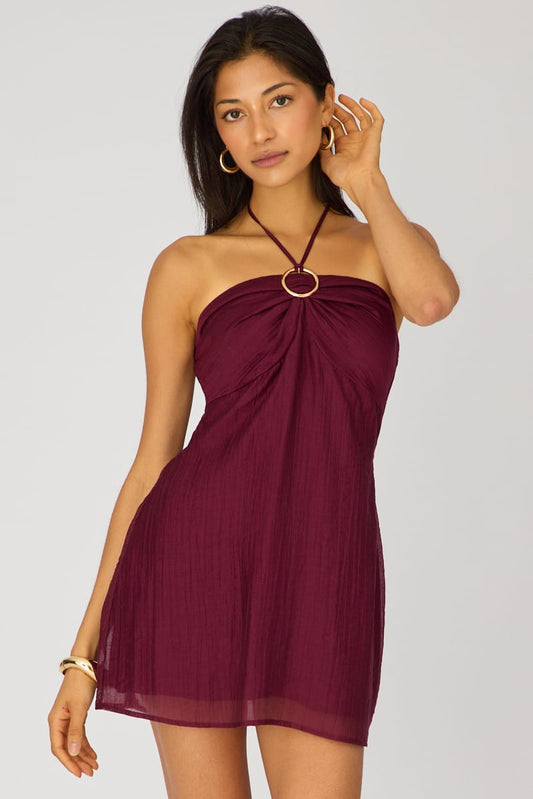 Purple Halter Mini Dress