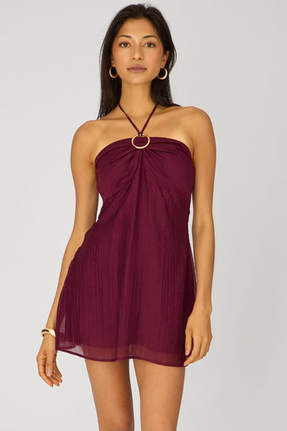 Purple Halter Mini Dress