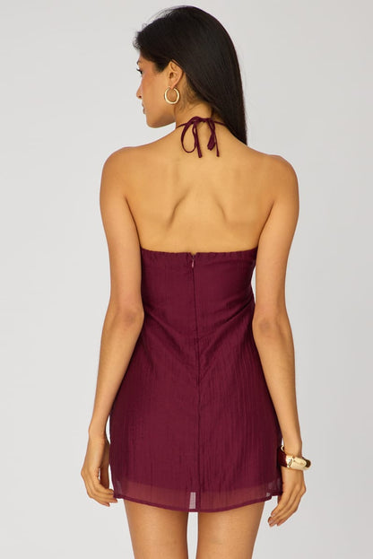 Purple Halter Mini Dress