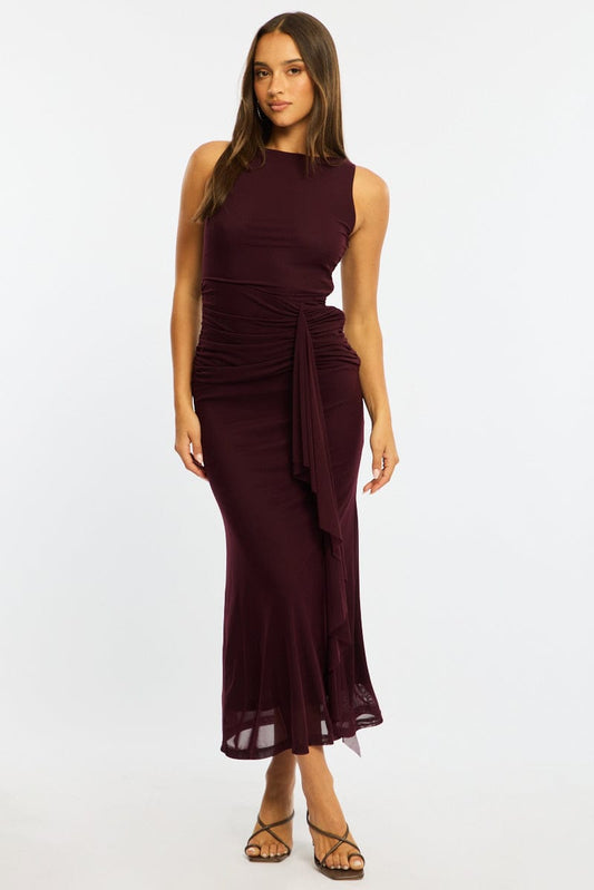 Red Maxi Dress Mesh