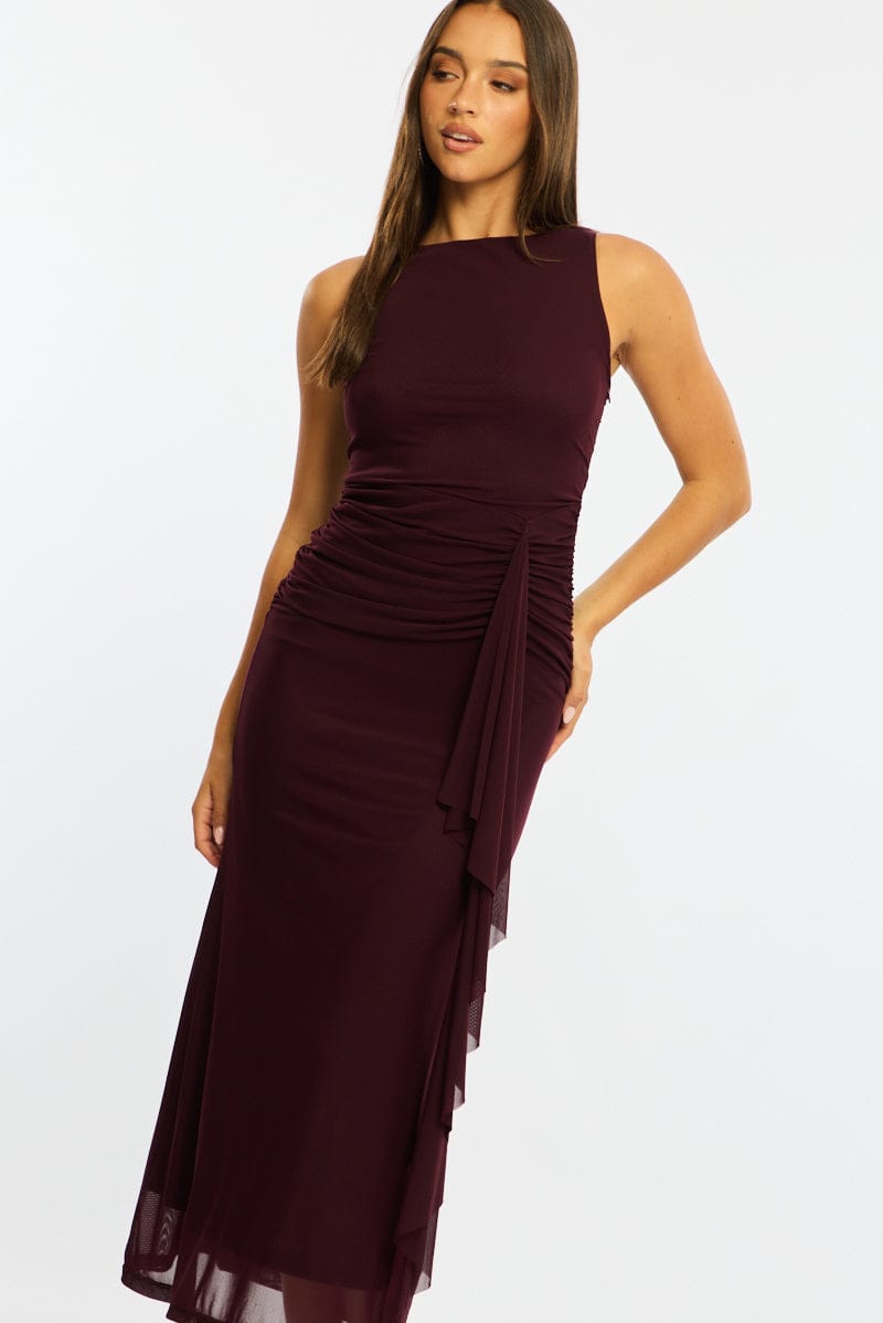 Red Maxi Dress Mesh