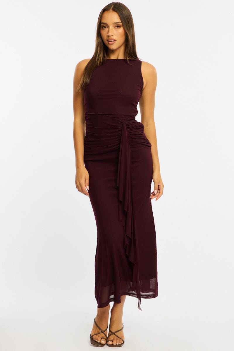 Red Maxi Dress Mesh