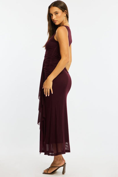Red Maxi Dress Mesh