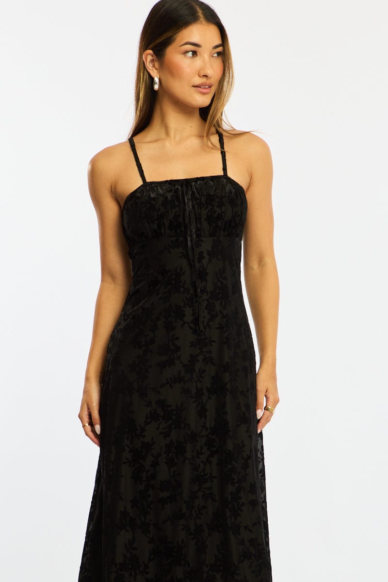 Black Midi Dress Strappy